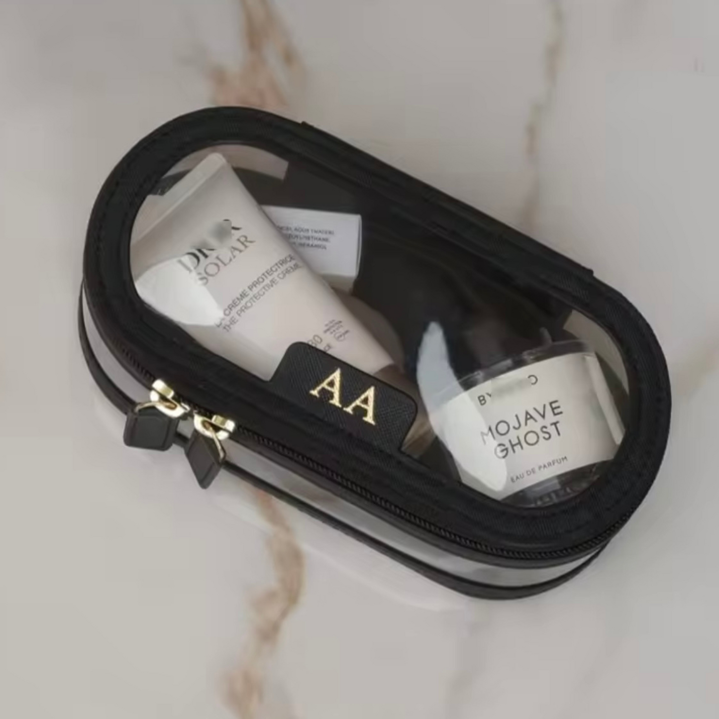 Personalised Saffiano Leather Oval Clear Case