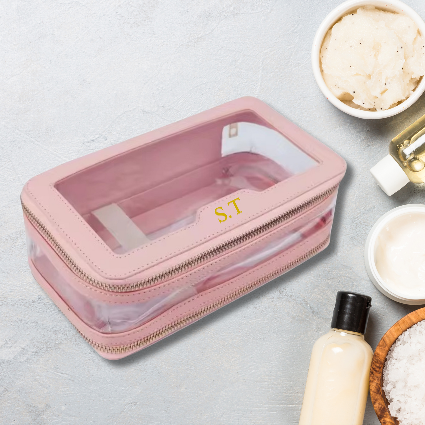 Personalised Saffiano Leather Dual Zipper Case