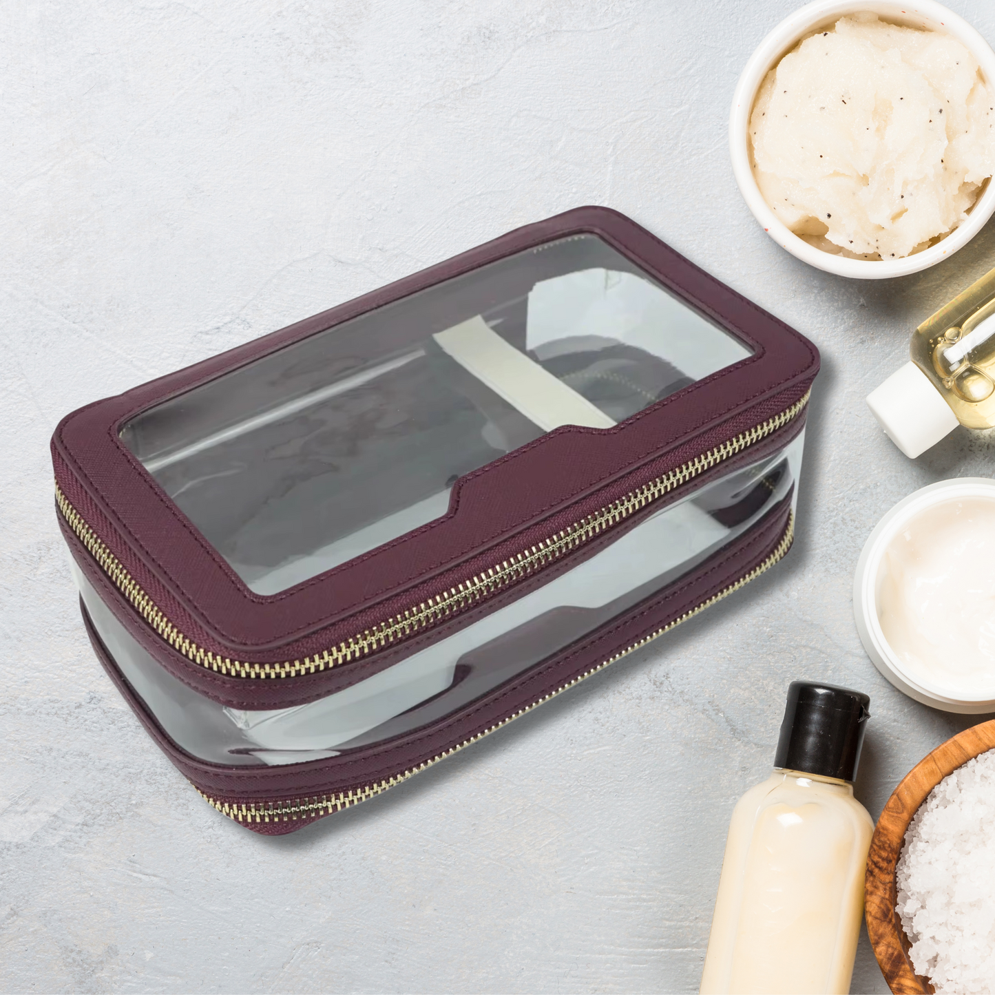 Personalised Saffiano Leather Dual Zipper Case