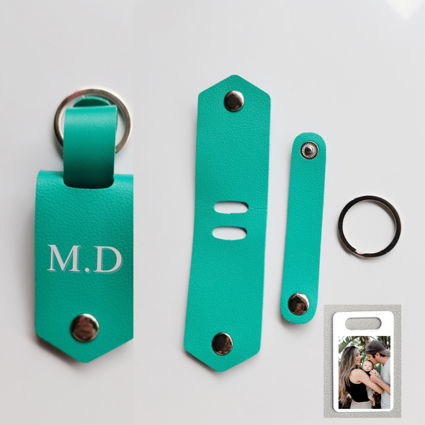 Personalised Leather Photo Key Tags