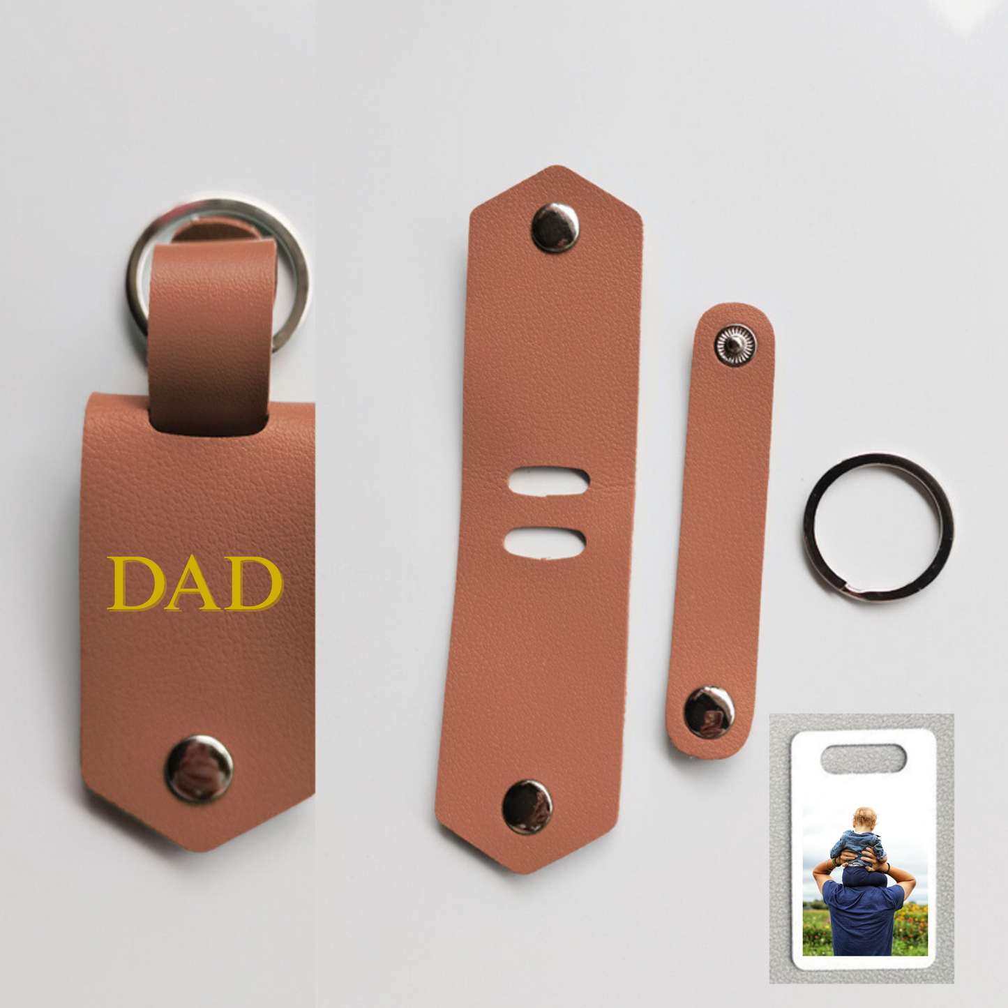 Personalised Leather Photo Key Tags