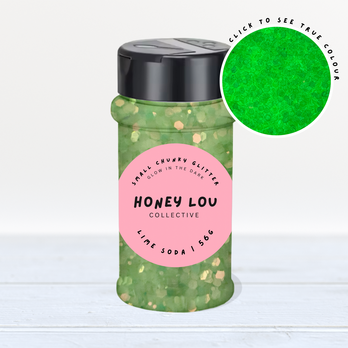Lime Soda | Glow In The Dark - Small Chunky Glitter 56g