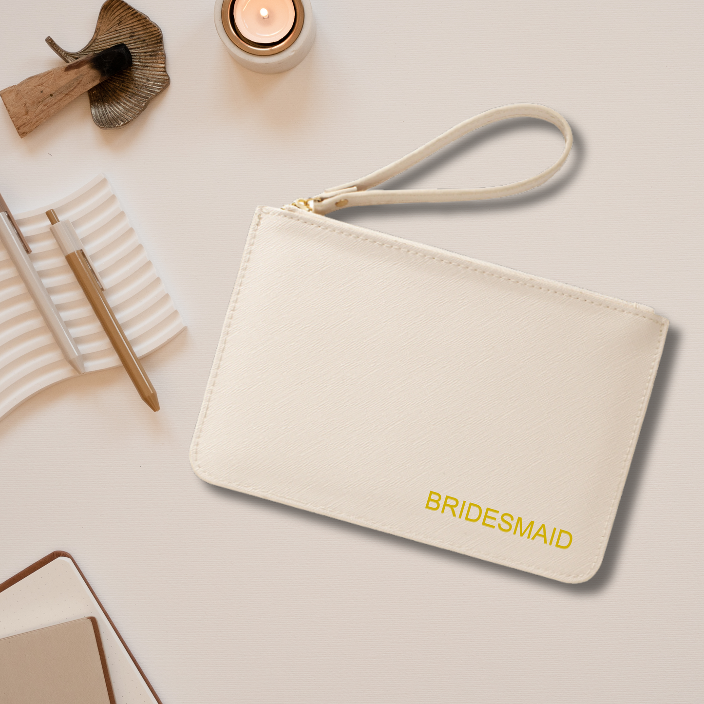 Personalised Leather Clutch Bag