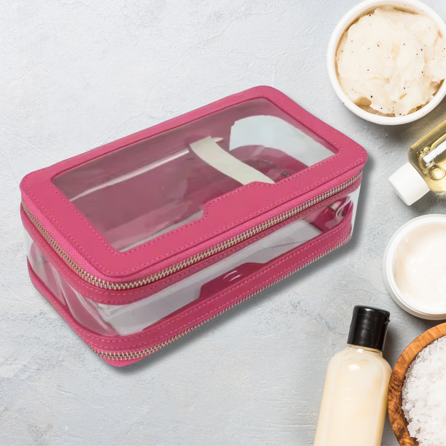 Personalised Saffiano Leather Dual Zipper Case