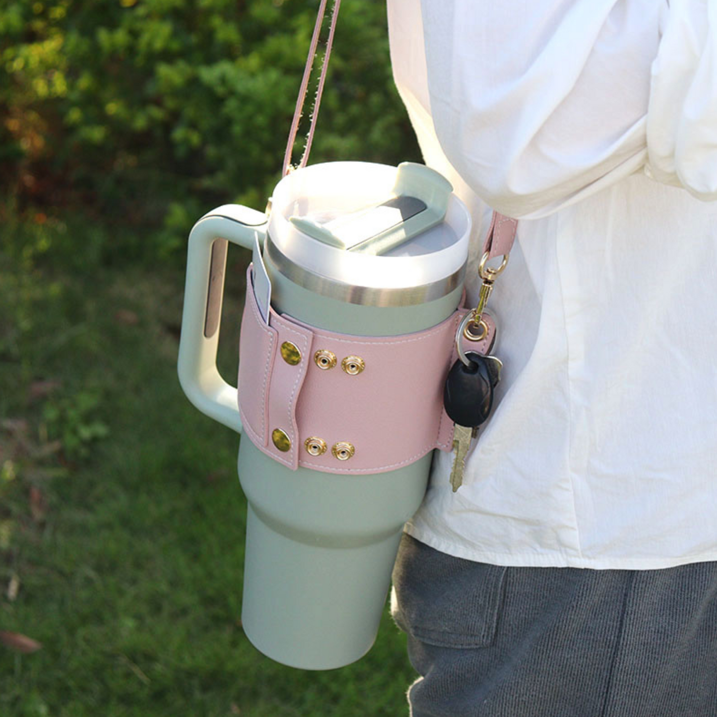 Personalised Leather Cup Strap
