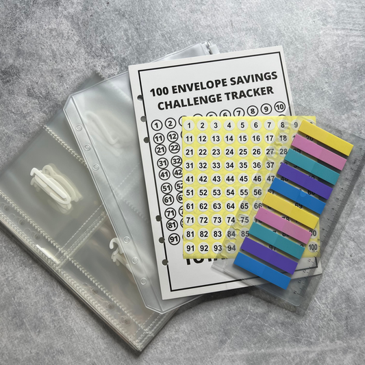 Personalised A5 Leather 100 Envelopes Savings Diary