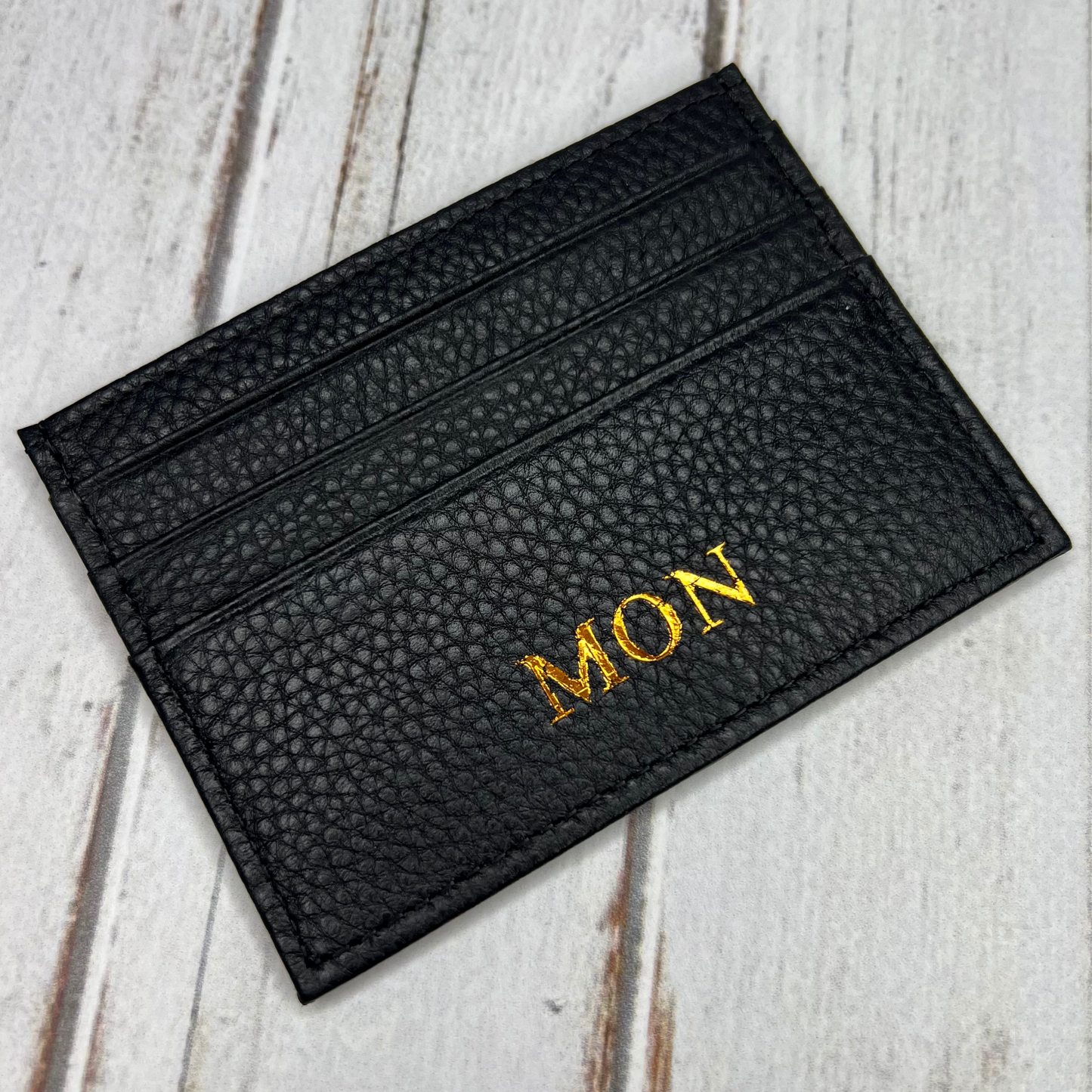 Unisex Pebbled Leather Card Holder