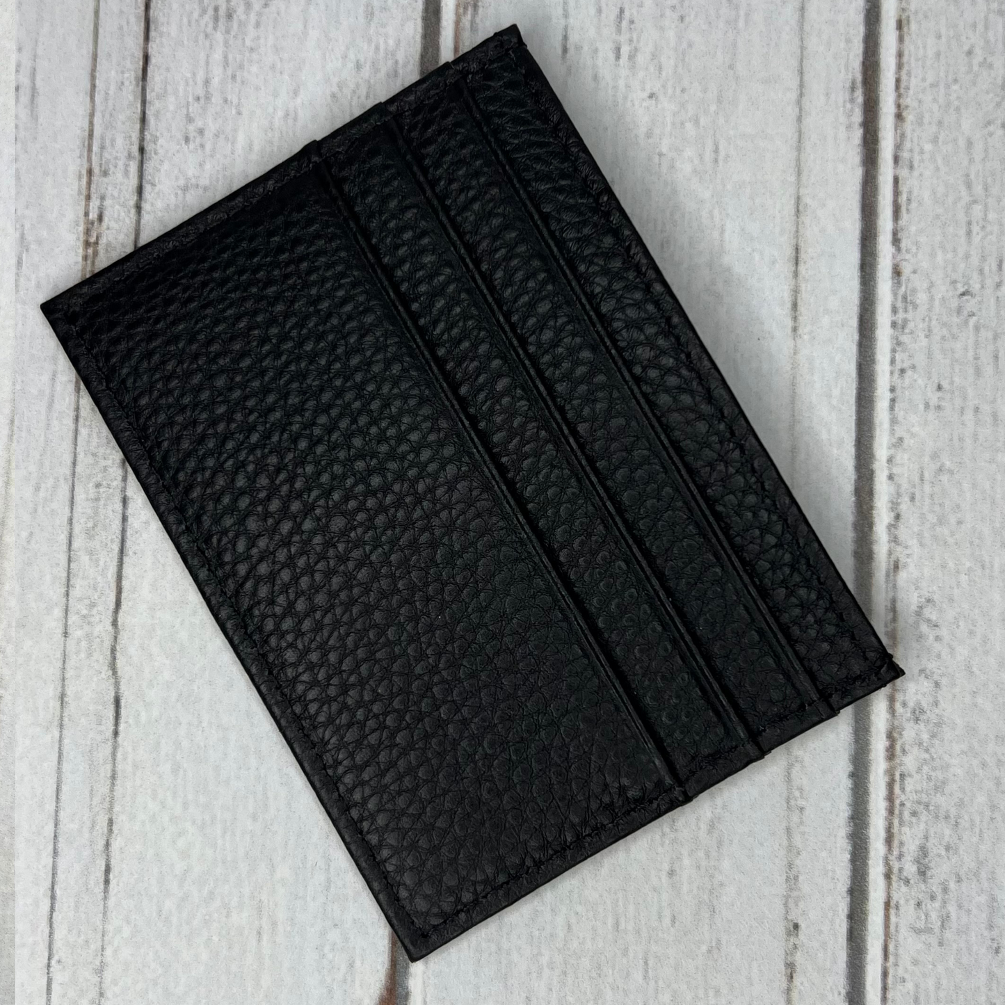 Unisex Pebbled Leather Card Holder
