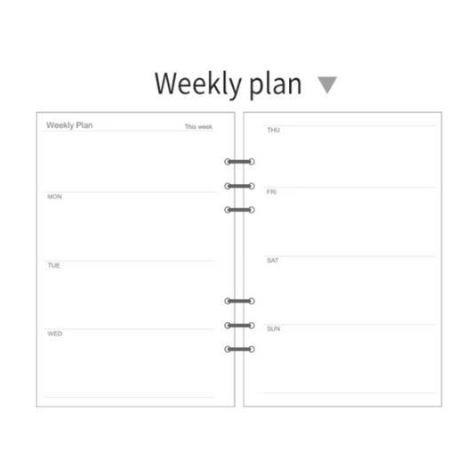 Personalised A5 Leather Refillable Weekly Planner