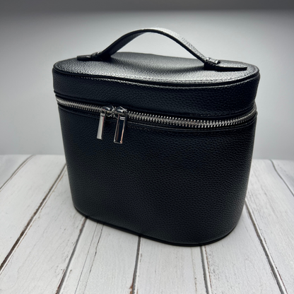 Leather Round Beauty Case