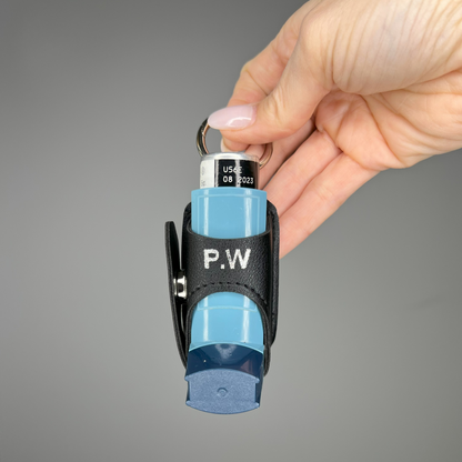 Personalised Leather Puffer Holder