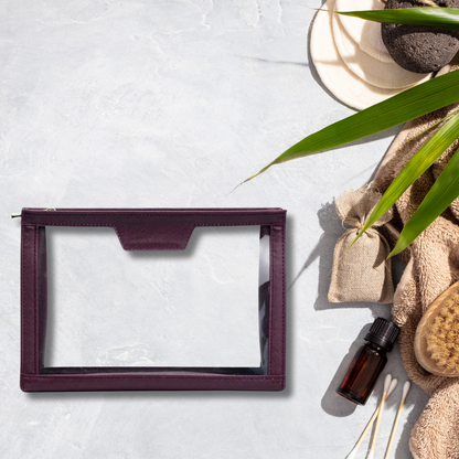 Personalised Leather Transparent Organiser