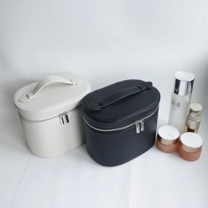 Leather Round Beauty Case