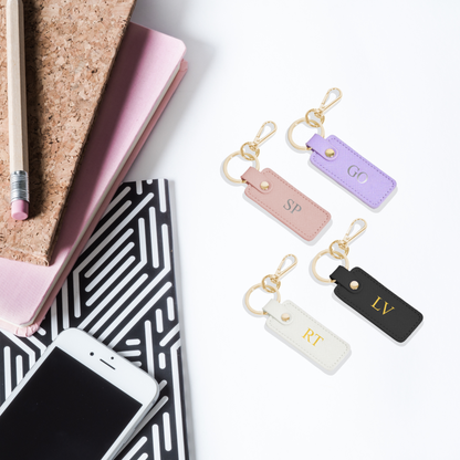 Personalised Saffiano Leather Keyring Tag