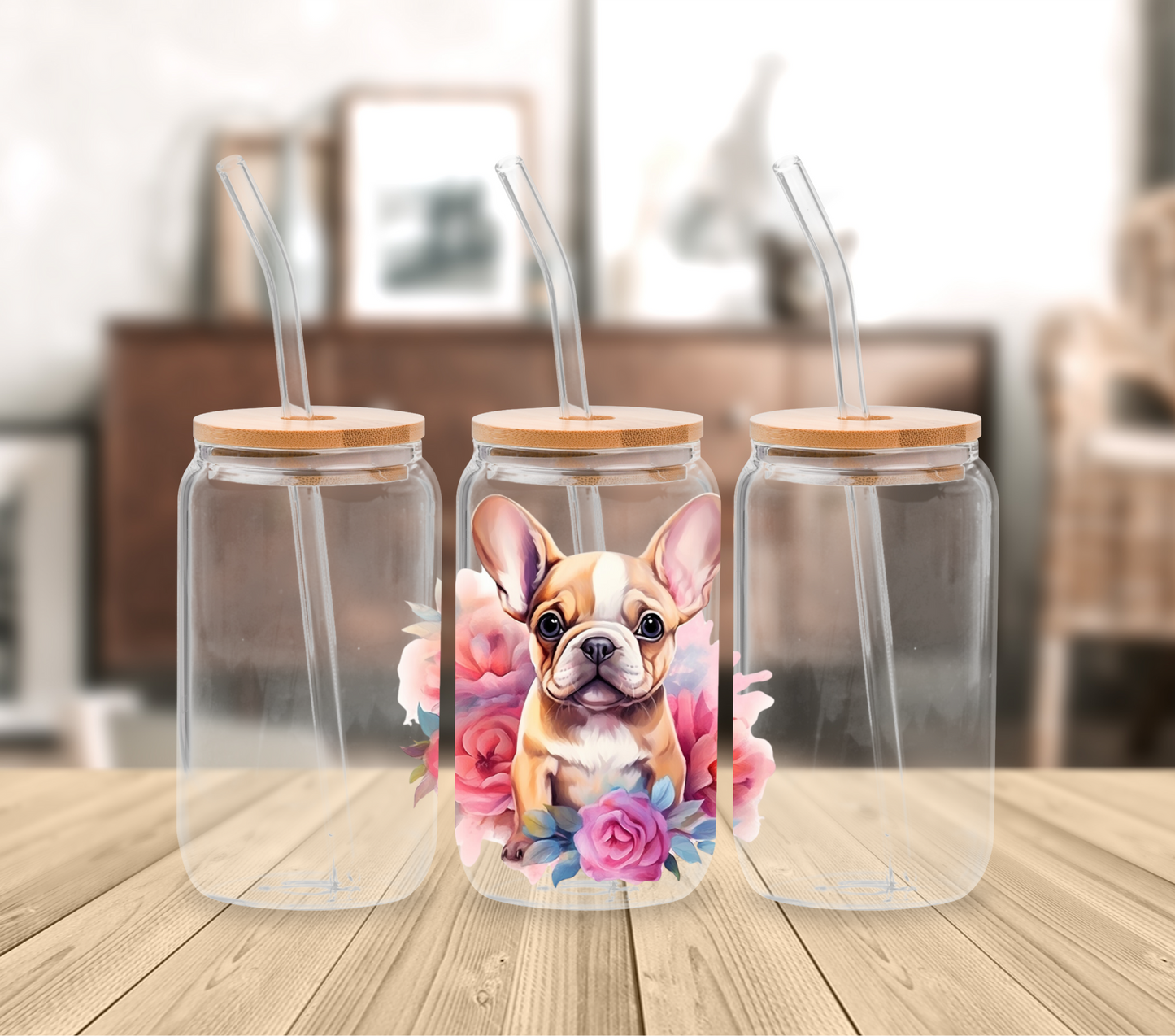 Frenchie Floral - UV DTF Decal