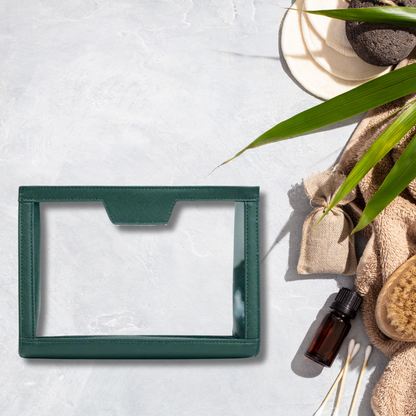 Personalised Leather Transparent Organiser