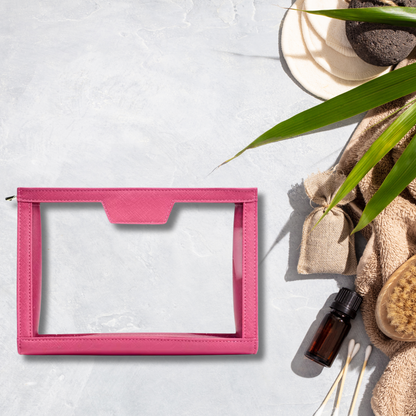 Personalised Leather Transparent Organiser