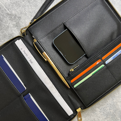 Premium Saffiano Leather Travel Wallet