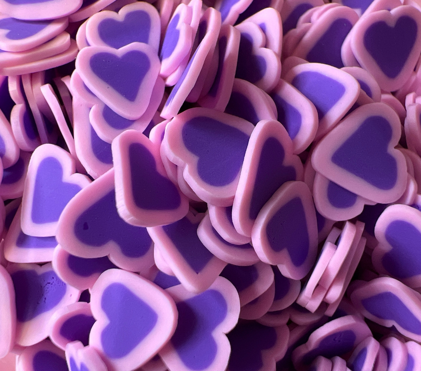 Purple/Pink Hearts - Clay Pieces