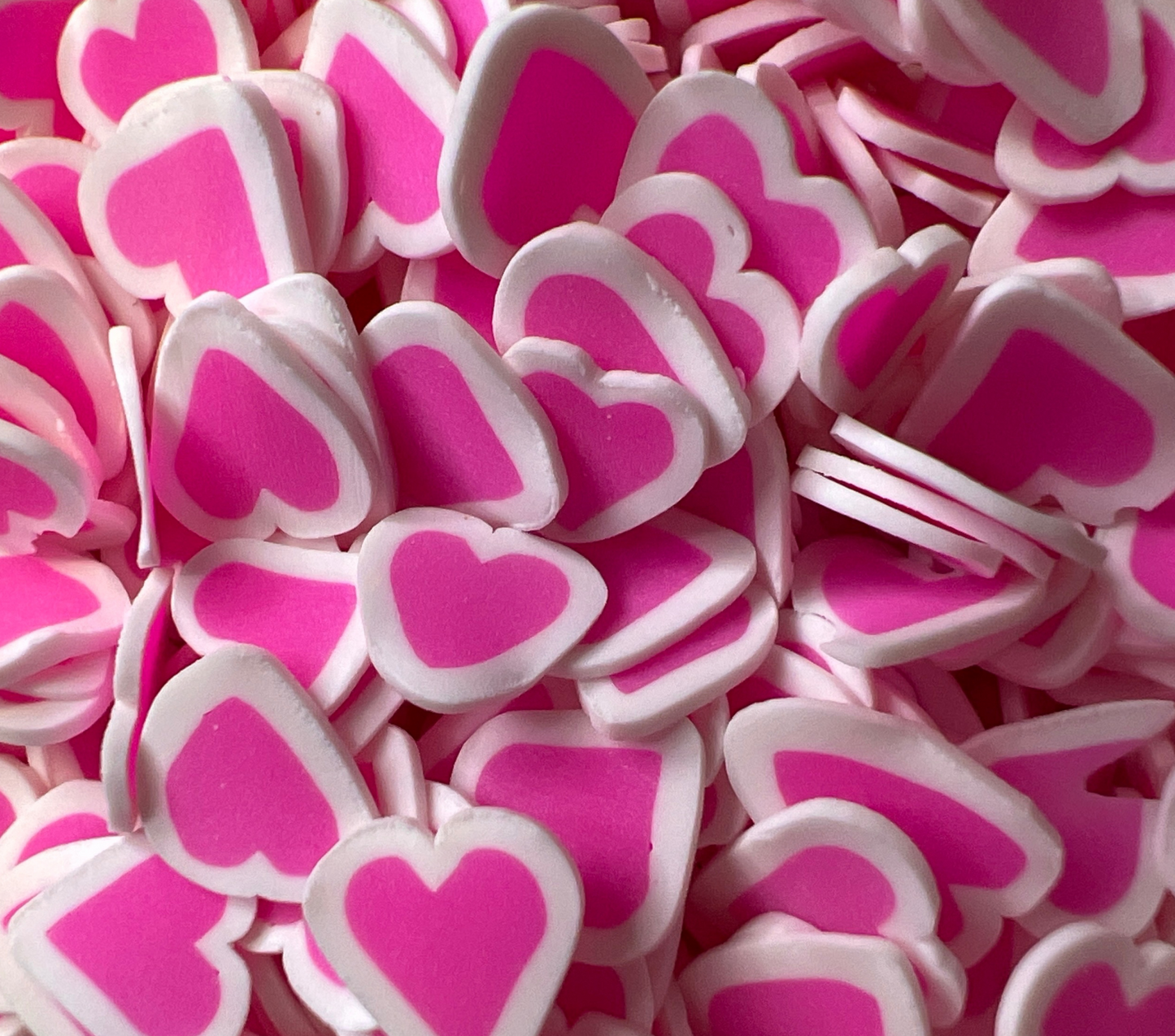 Pink/White Hearts - Clay Pieces