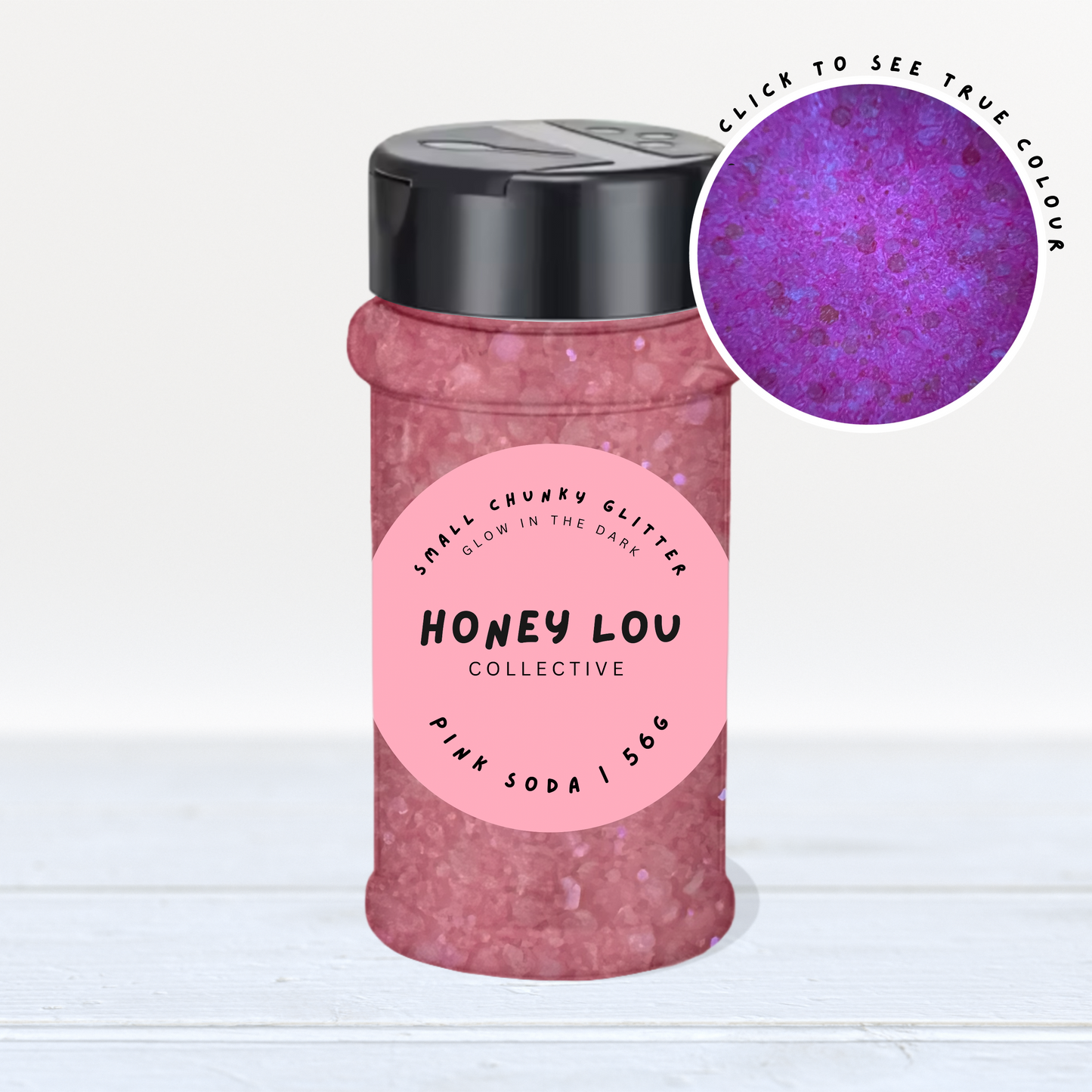 Pink Soda  | Glow In The Dark - Small Chunky Glitter 56g