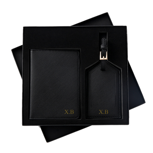 Personalised Leather Passport Holder and Luggage Tag Set | PRE-ORDER