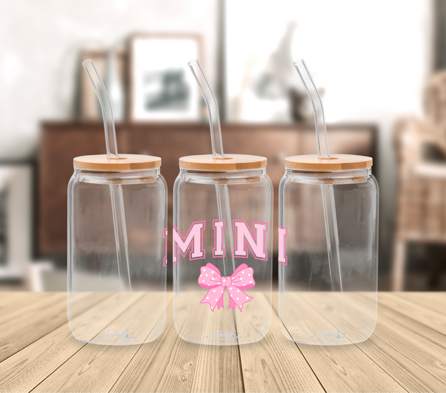 Mama & Mini Pink Bow Set - UV DTF Decal