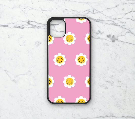 Pink Flower Smiley - Phone Case Digital Download