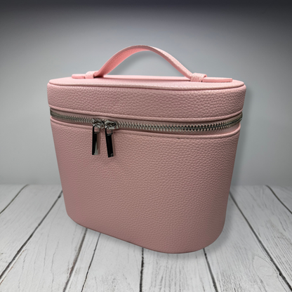 Leather Round Beauty Case