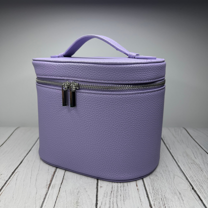 Leather Round Beauty Case