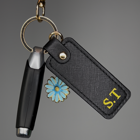 Personalised Saffiano Leather Keyring Tag
