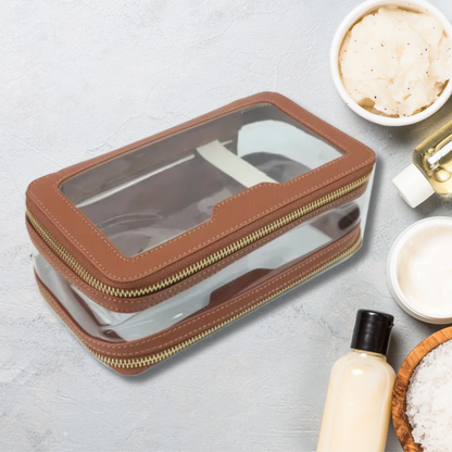 Personalised Leather Dual Zipper Case