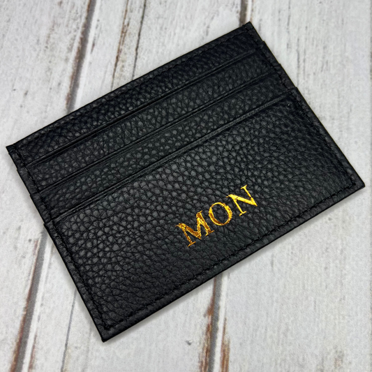 Unisex Pebbled Leather Card Holder