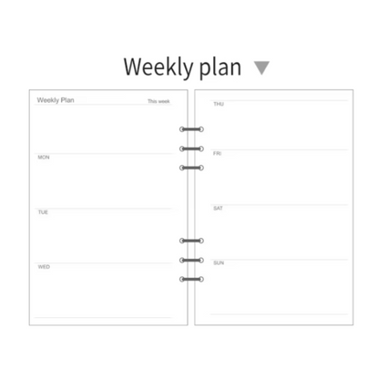 Personalised A5 Leather Refillable Weekly Planner