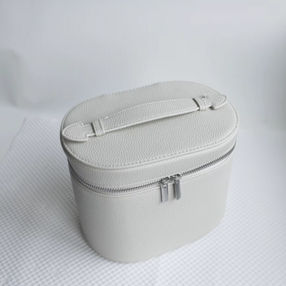 Leather Round Beauty Case